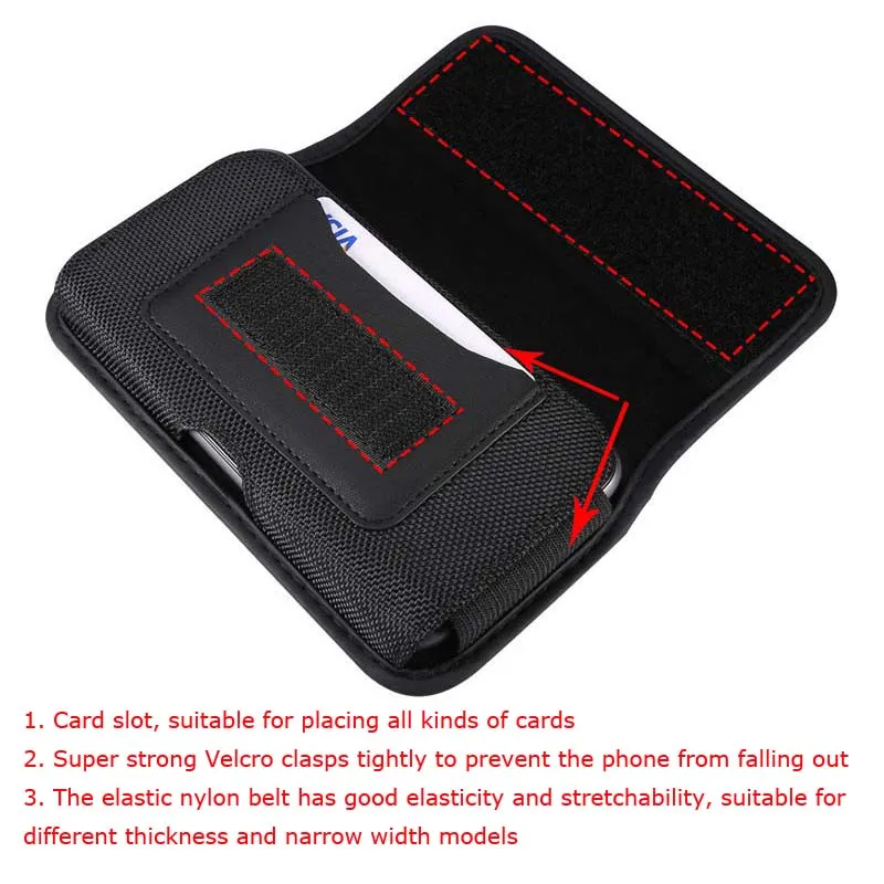 

4.7 - 7.2 Inch Nylon Durable Multifunctional Mobile Phone Bag Universal Pouch Belt Holster Card Cover Case KS0840