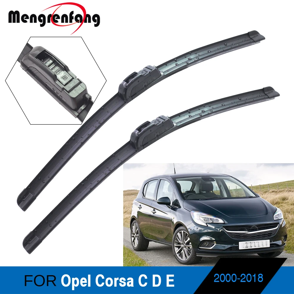 2 X бескаркасные щетки стеклоочистителя мягкие резиновые для Opel Corsa C D E 2000
