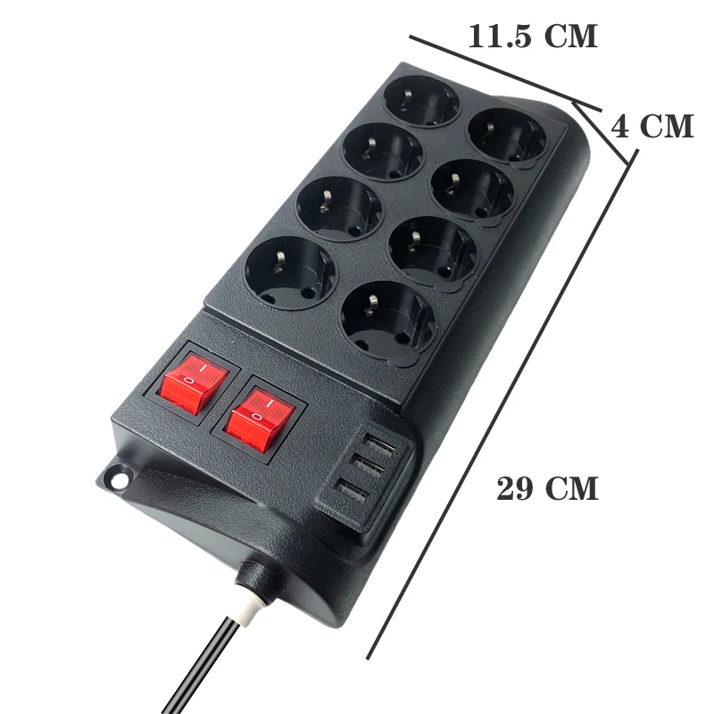 Удлинитель питания с европейской вилкой универсальный удлинитель USB для быстрой