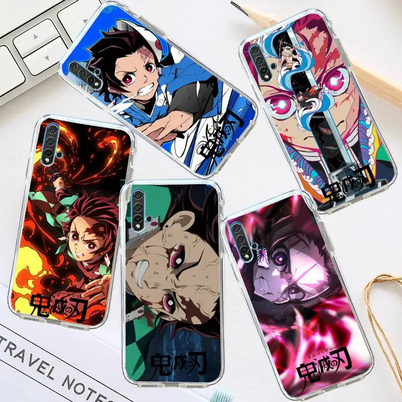

Kimetsu No Yaiba anime Phone Case Transparent for Huawei honor P mate 40 20 30 10 50 i 9 x mate pro lite 8a