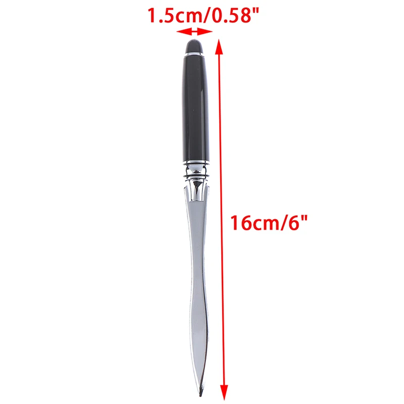 

1Pc Stainless Steel Letter Opener Full Black Handle Fast Letter Opening Tool Parts