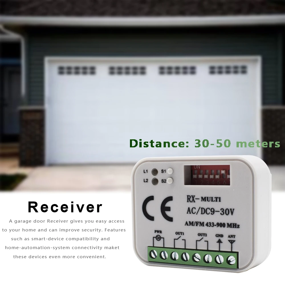 

Garage receiver multiple frequency 300-900mhz for hormann doorhan beninca chamberlain ditec liftmaster marantec remote control