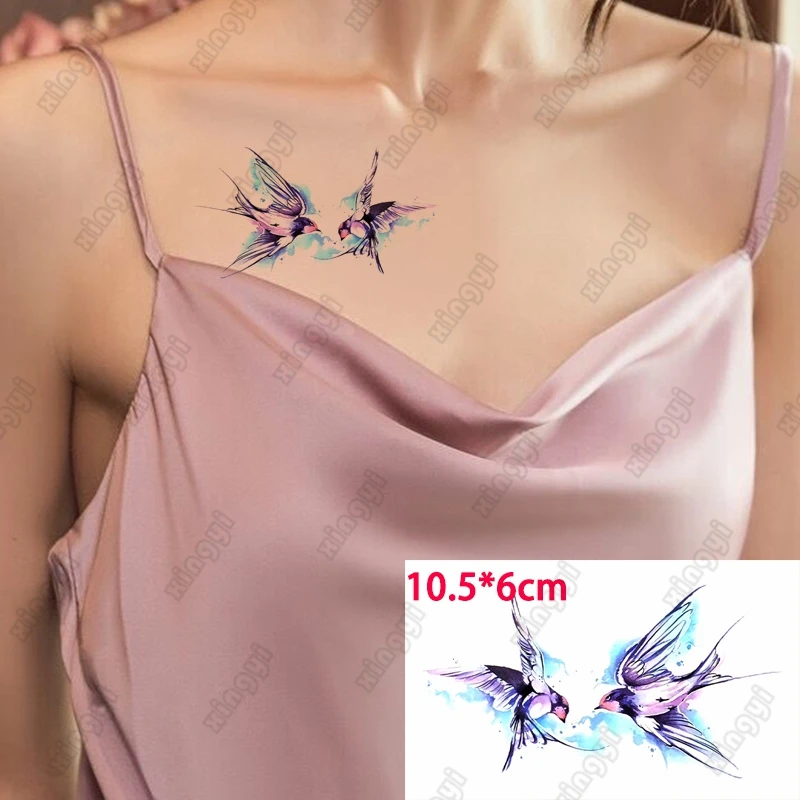 

Waterproof Temporary Tattoo Sticker Swallow Bird Wing Animals Children's Arm Wrist Water Transfer Fake Tatto Body Art Women Men