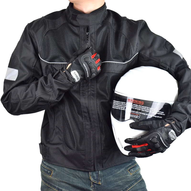 

LYSCHY Men Jacket Motorcycle Biker Clothing Mesh Motocross Clothes Off Road Racing Protective Coat Waterproof Jacket Summer