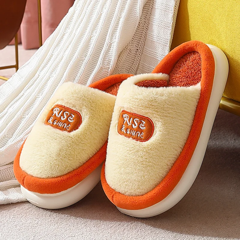 

Шлепанцы женские зимние хлопковые, теплые домашние тапочки, Нескользящие, для дома, сланцы для пар, Осень-зима