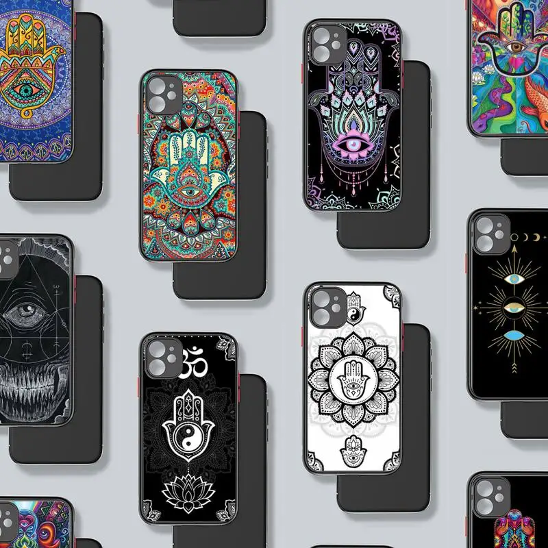 

Evil Eye design pattern Phone Case matte transparent For iphone 7 8 11 12 plus mini x xs xr pro max cover