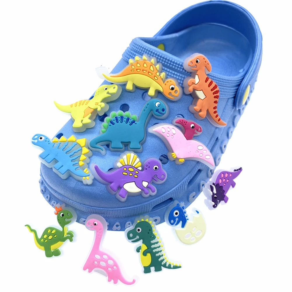 1 шт. Светящиеся в темноте иконы динозавра подвески для обуви милое животное