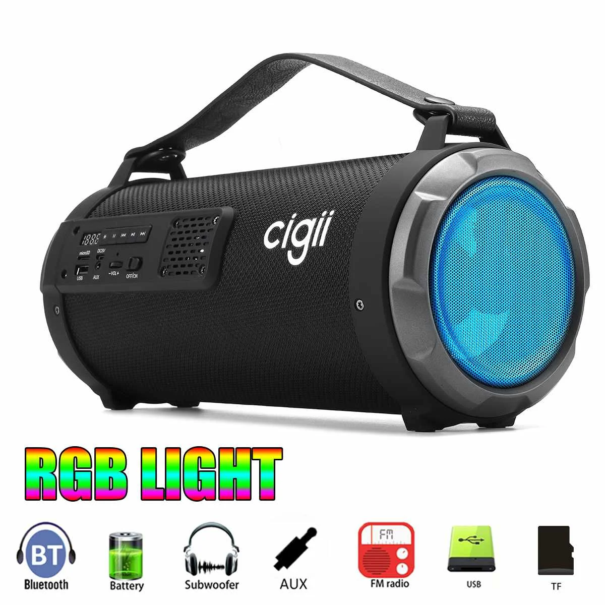CIGII 4 ''сабвуфер портативный bluetooth динамик 360 объемный звук ПК с RGB подсветкой AUX