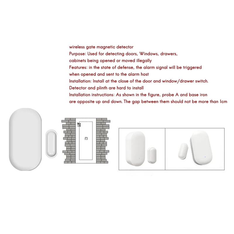 

netic Sensors Wireless Door Detector Window Sensor WiFi App for 43Hz Home Security Detector Alarm System Kits