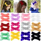 24 шт., бархатные заколки для волос с бантом