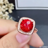 kjjeaxcmy fine jewelry natural red topaz 925 sterling silver new women ring support test lovely