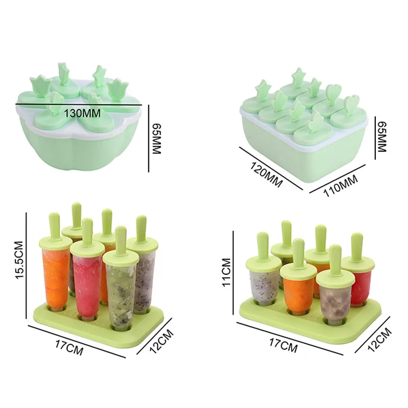 

Silicone Ice Cream Molds 8 Cell Ice Cube Tray Food Popsicle Maker DIY Homemade Freezer Ice Lolly Mould Home Ice Cream Tools