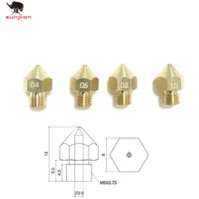 12pcs CR-10S Pro Brass Nozzle For CR10 Hotend Extruder 1.75MM Filament M6 Thread For Creality CR10/CR-10S PRO 3d printer parts