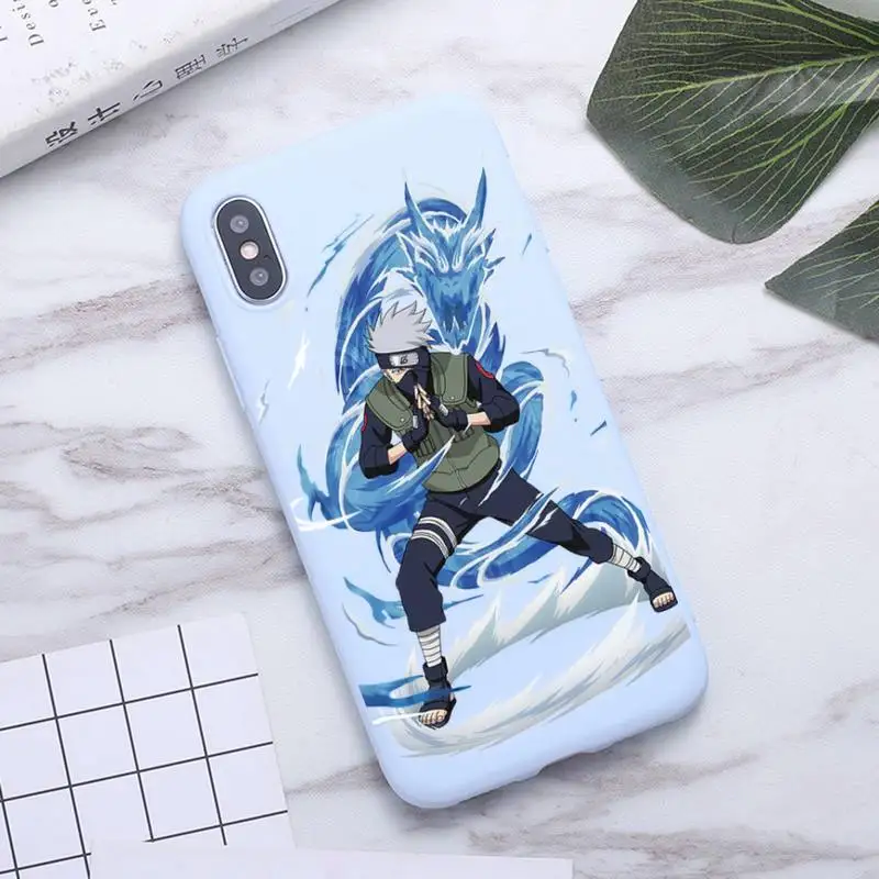 

USAKPGRT Naruto Phone Case for iPhone 11 Pro Max X XR XS 8 7 6s Plus Candy purple Silicone Cases