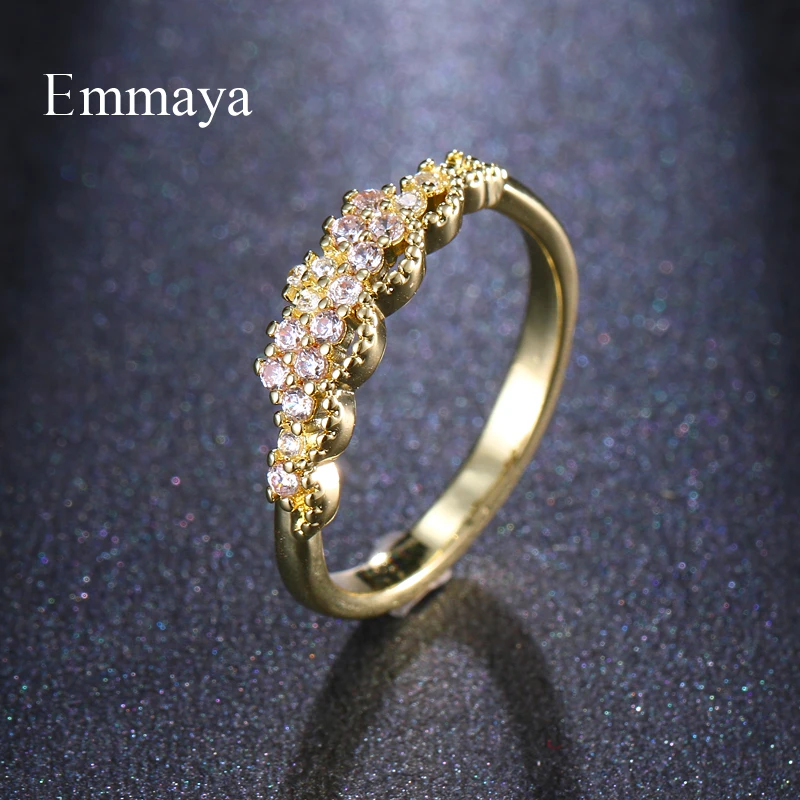 Emmaya модное многослойное крошечное прозрачное кольцо с кубическими камнями
