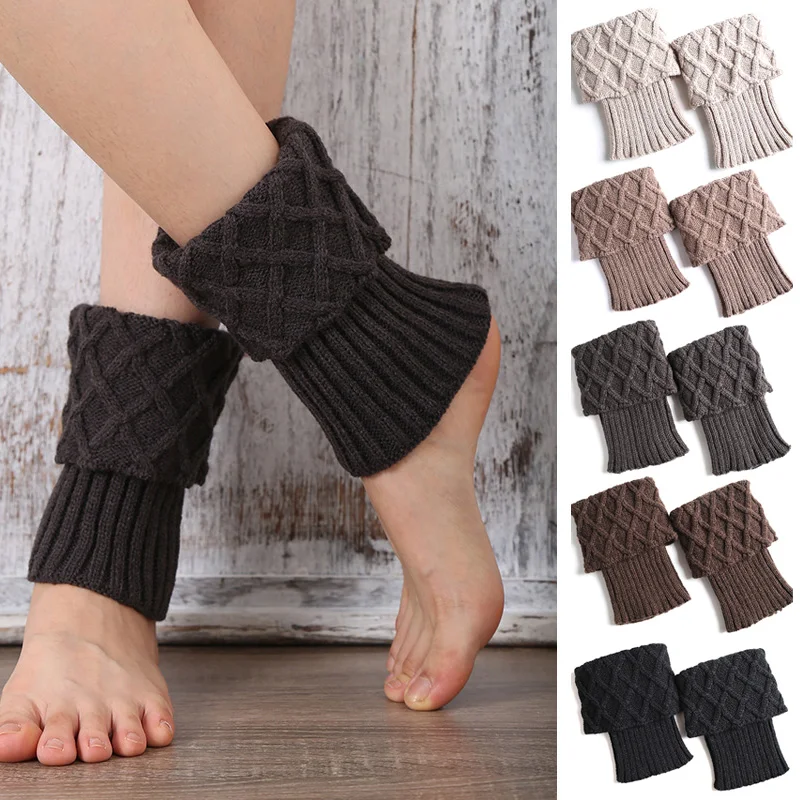 Женские зимние вязаные крючком сапоги с манжетами Вязаные гетры Носки Гетры