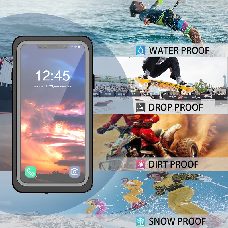 Чехол-накладка для iPhone 11 Pro Max XR X XS MAX SE 7 8 6 6S Plus 5 5S водонепроницаемый IP68 2 м |