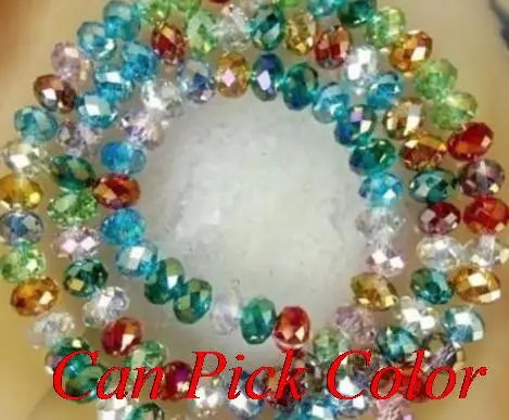 

8mm 600Pcs/lot ball neget3n loose strand Mixed Faceted Rondelle Glass Crystal Beads spacer jewelry making