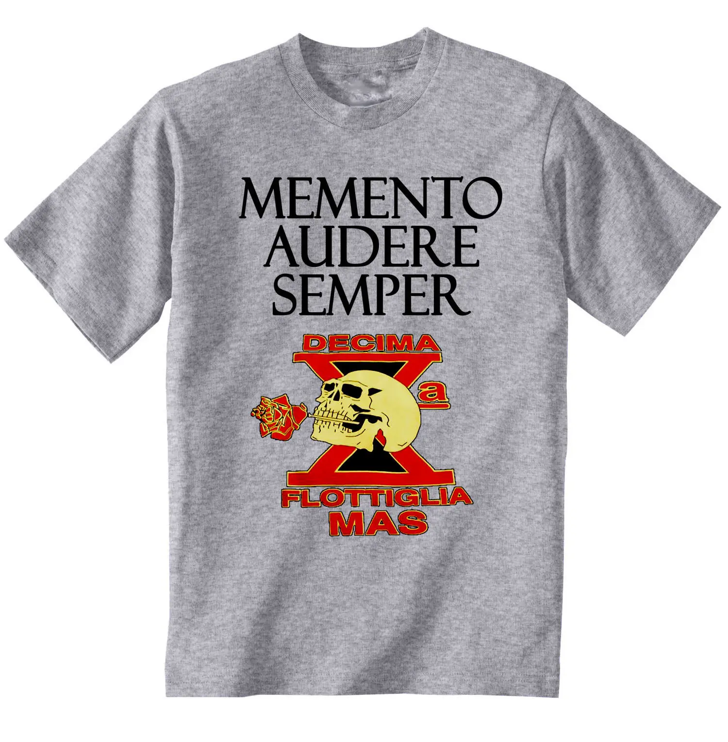 

FLOTTIGLIA DECIMA MAS ITALY WWII - NEW COTTON GREY TSHIRT T Shirt Funny T-Shirt Men Style Short Sleeve Print Tee Shirt