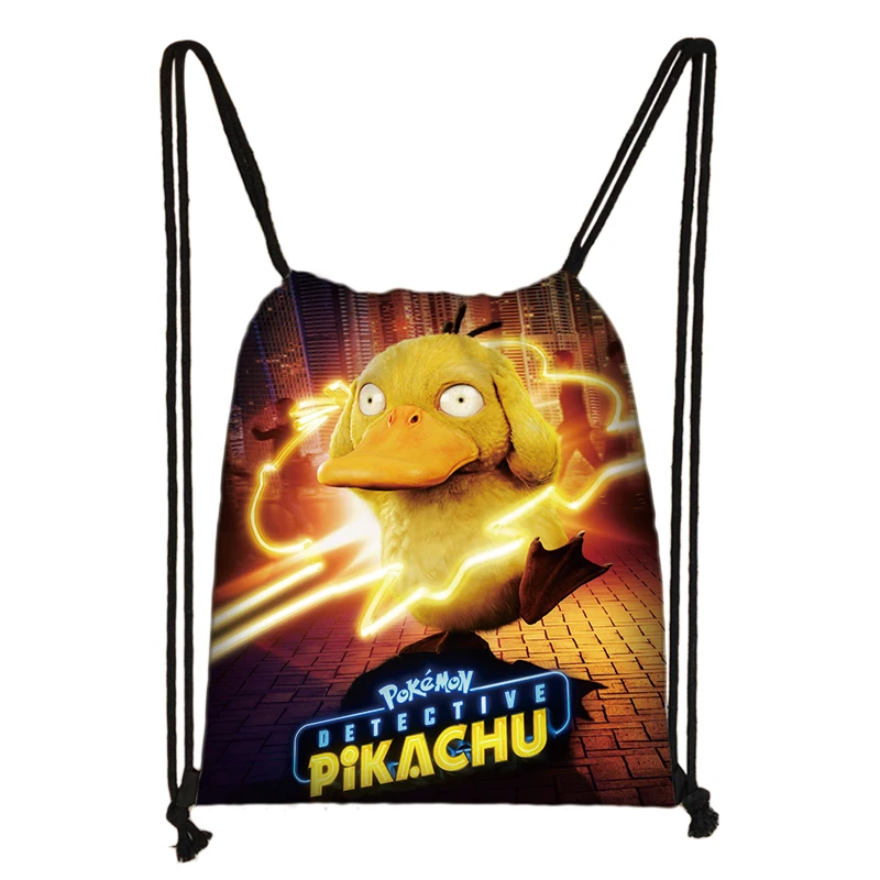 Сумка с рисунком покемона на шнурке с принтом Пикачу/булбазавр/EEVEE/Psyduck рюкзак для мальчиков и девочек сумка для хранения детской книги