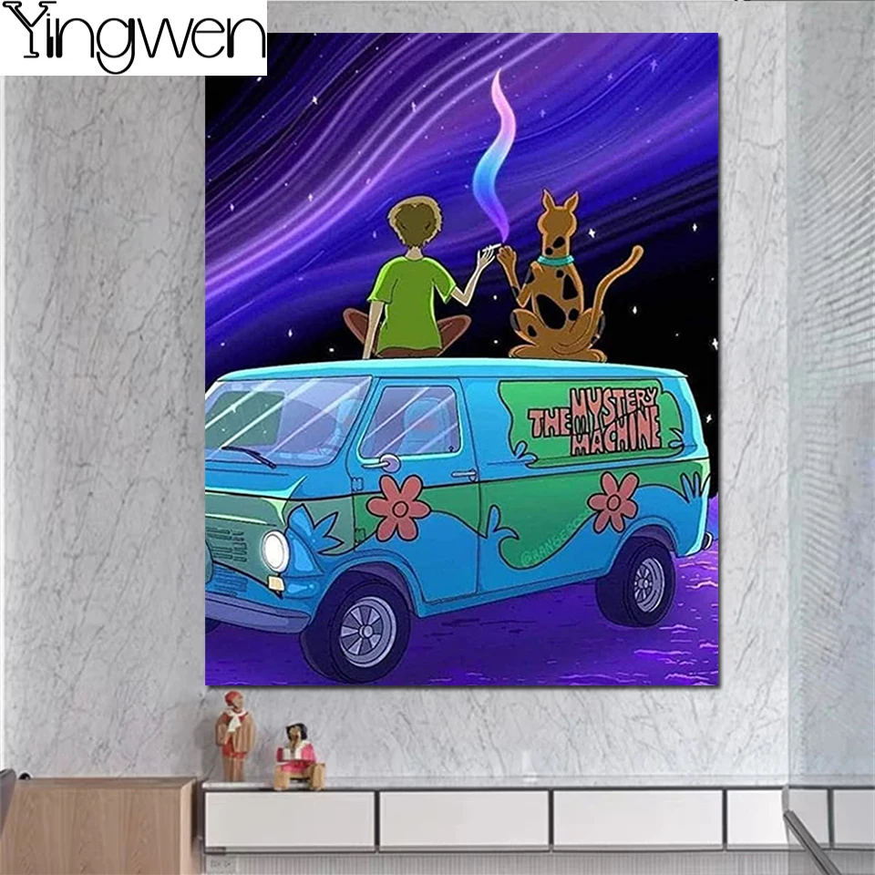 

Boy And Dog, Car 5D Diamond Painting Cartoon Diamond Mosaic New Items Cross Stitch Diamond Art Full Drill Children's Room Decor