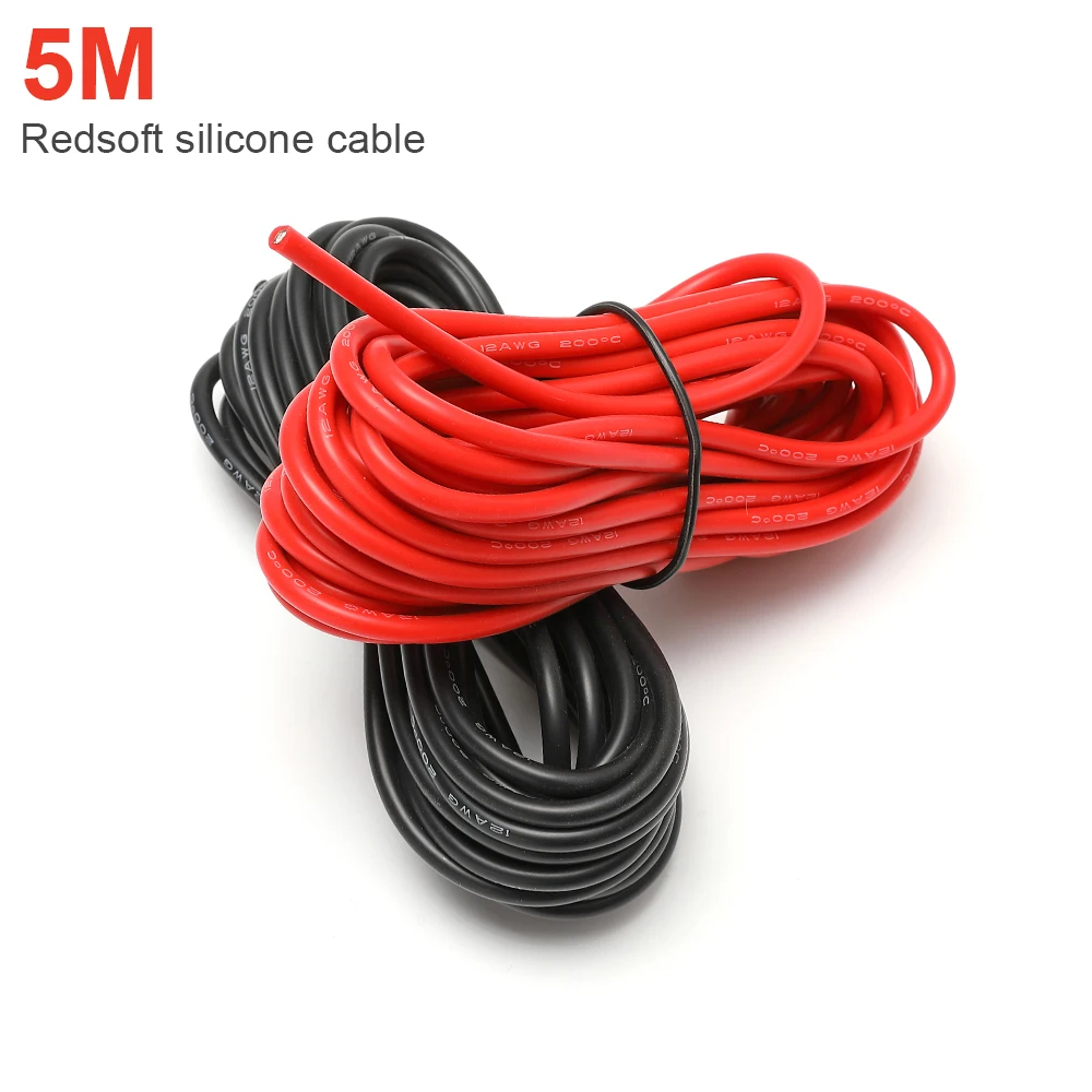 Low cost 10m/wholesale high quality wire silicone rubber 10 12 14 16 18 20 22 24 26 AWG 5m red 5m black