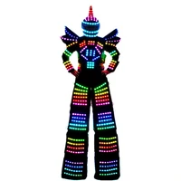 full color pixel led robot costume clothes stilts walker costume led suit costume helmet laser gloves co2 gun jet machine