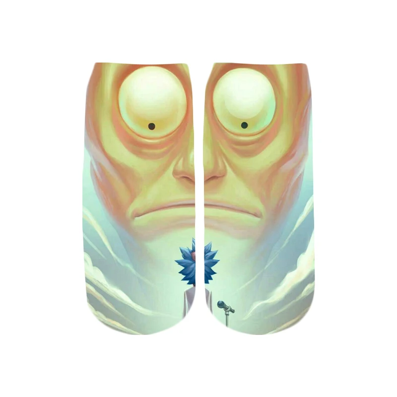 PLstar Cosmos/Новинка года; милые короткие носки с 3D принтом с героями мультфильмов Rick and Morty для мужчин и женщин; корейские носки в стиле Харадзюку; WZ = 145 - Цвет: color as the picture