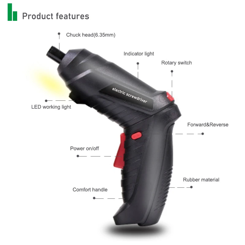 3 6 V Аккумуляторная Мини электрическая отвертка Форма Переключение Мощность