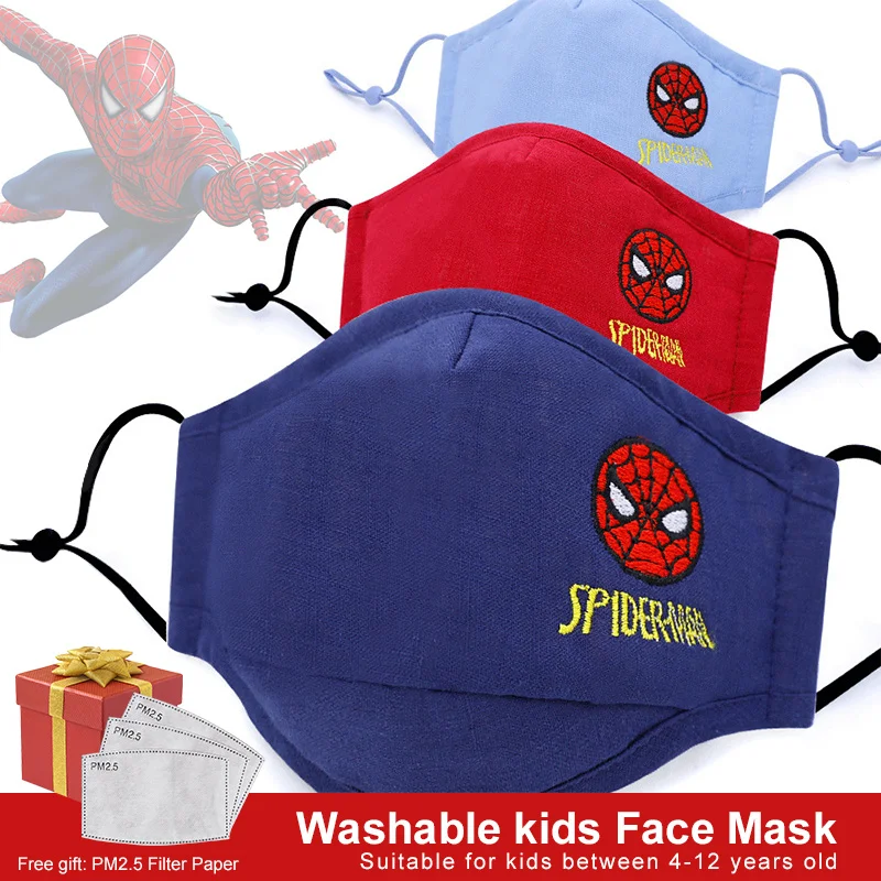 Детские многоразовые маски моющаяся детская маска для рта тканевая мультяшная