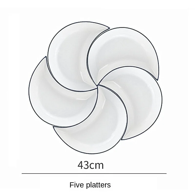 

dinner set Net red ceramic moon platter reunion dishes tableware combination family dinner plate set up plate set