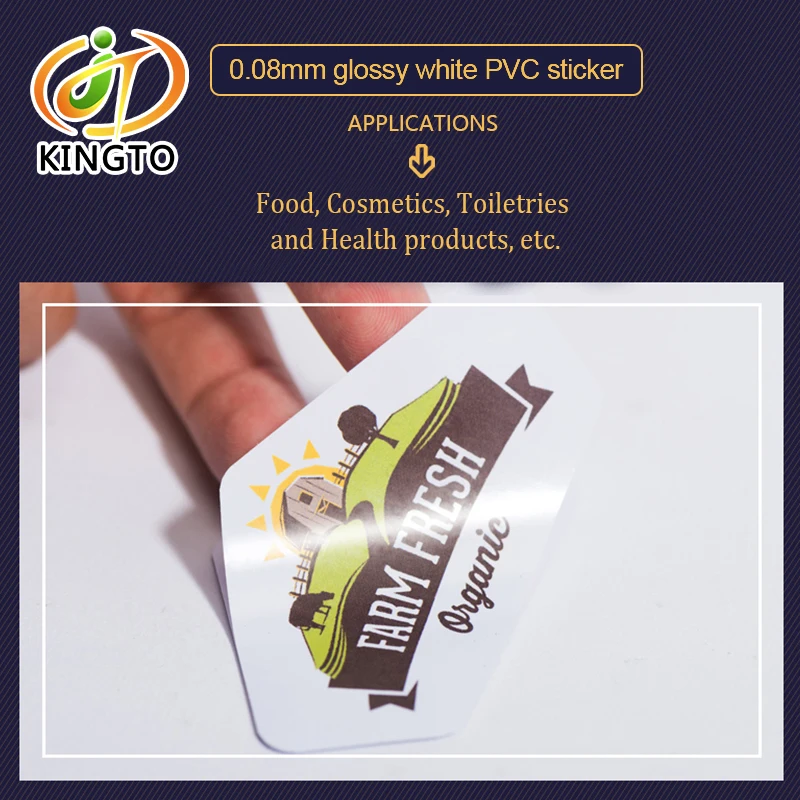 Глянцевые белые наклейки для замороженных продуктов из пп пвх|Канцелярские