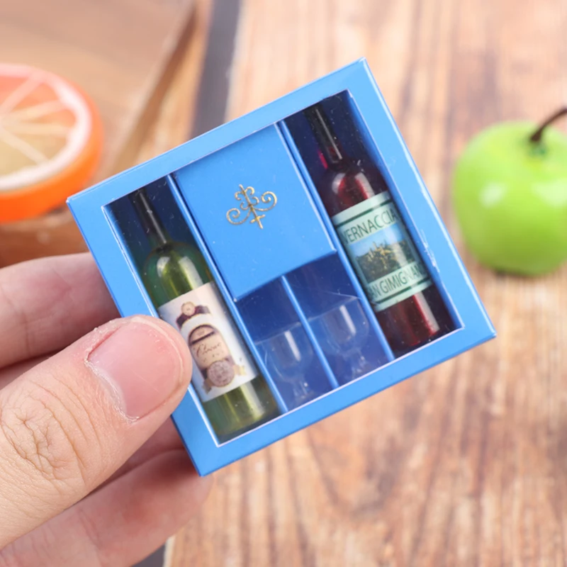 

1 Set Exquisite Dollhouse Miniature Accessories Wine Bottle Set With Box Drinks