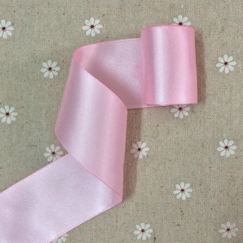 (25 ярдов) 2 &quot5 см 50 мм Двусторонняя сатиновая лента высокого качества 100% полиэстер двойная сторона ленты для