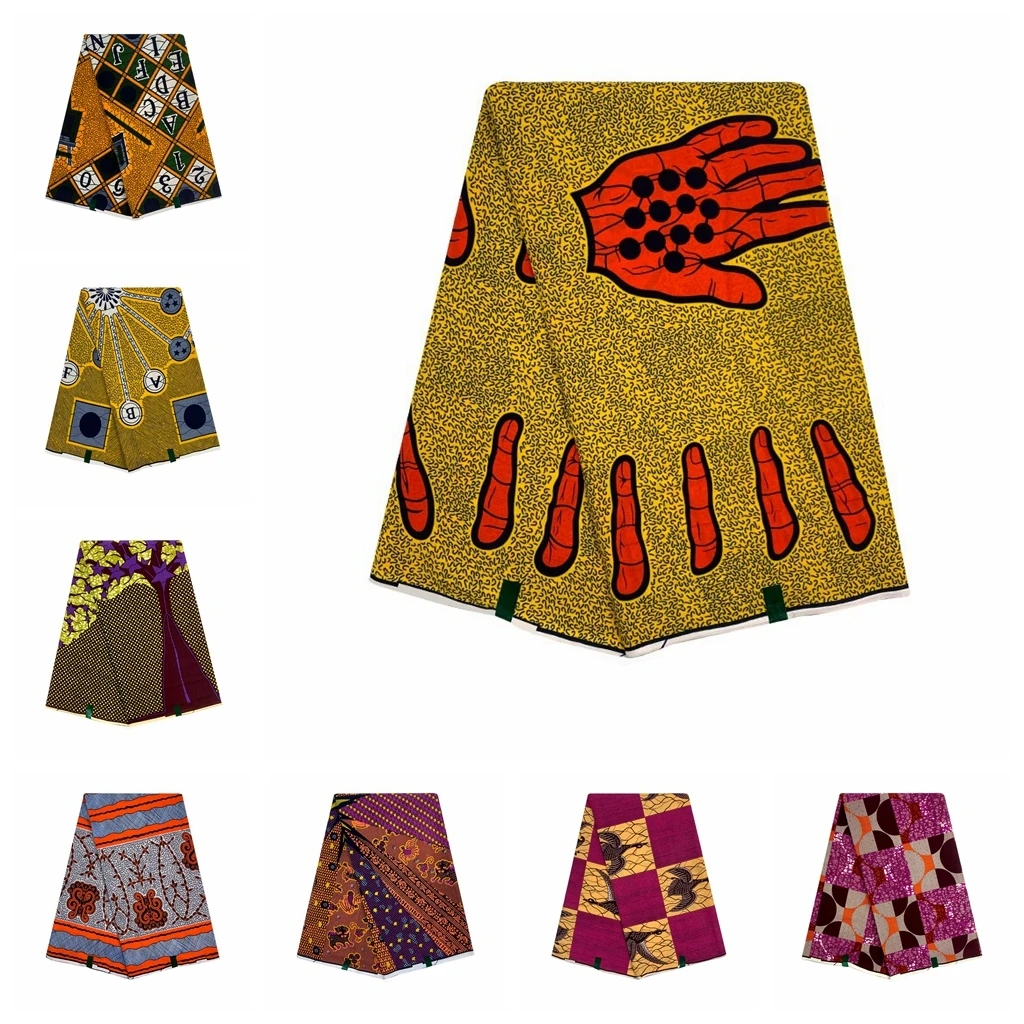 

High Quality Veritable African Wax Prints Fabric Ghana Wax 100% Cotton African Real Wax Fabric Nigeria Ankara Wax Batik Design