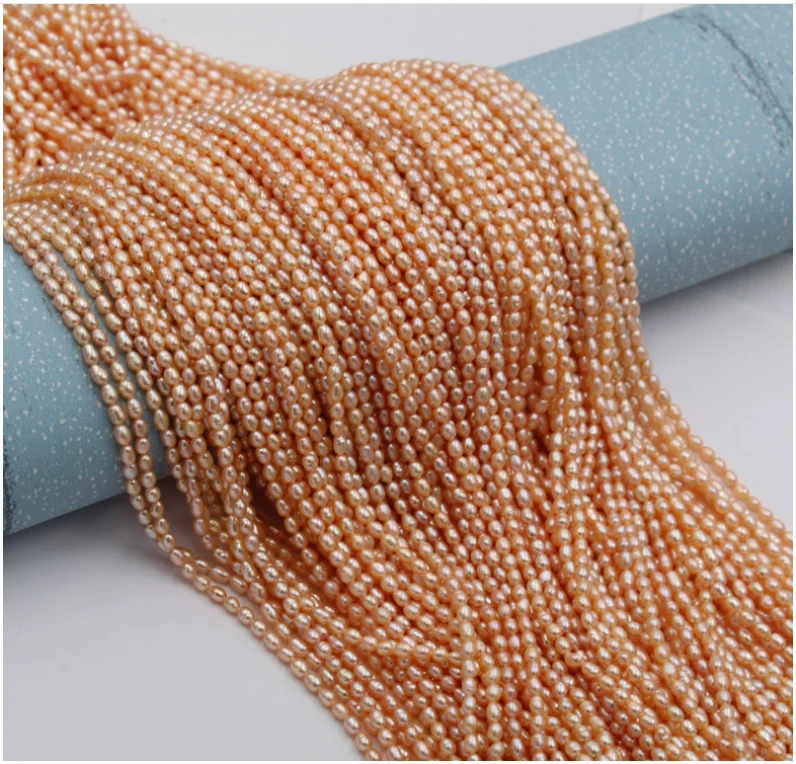 (5 нитей/Лот) продвижение! Натуральный пресноводный жемчуг в форме риса