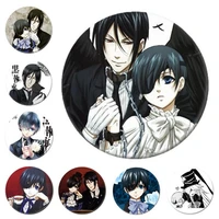 58mm anime black butler brooch cosplay badge backpacks button clothes women xmas party gift