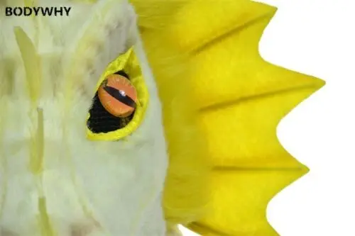 

Yellow dragon Mascot Costume Can Move Mouth Head Suit Halloween Outfit Cosplay
