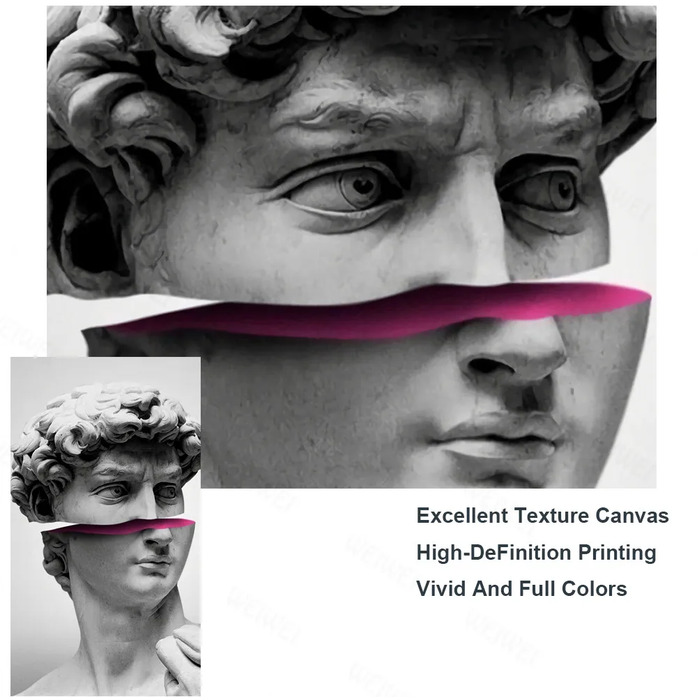 

Funny Art Of David Vaporwave Sculpture Canvas Art Posters And Prints Abstract David Canvas Paintings On The Wall Art Pictures