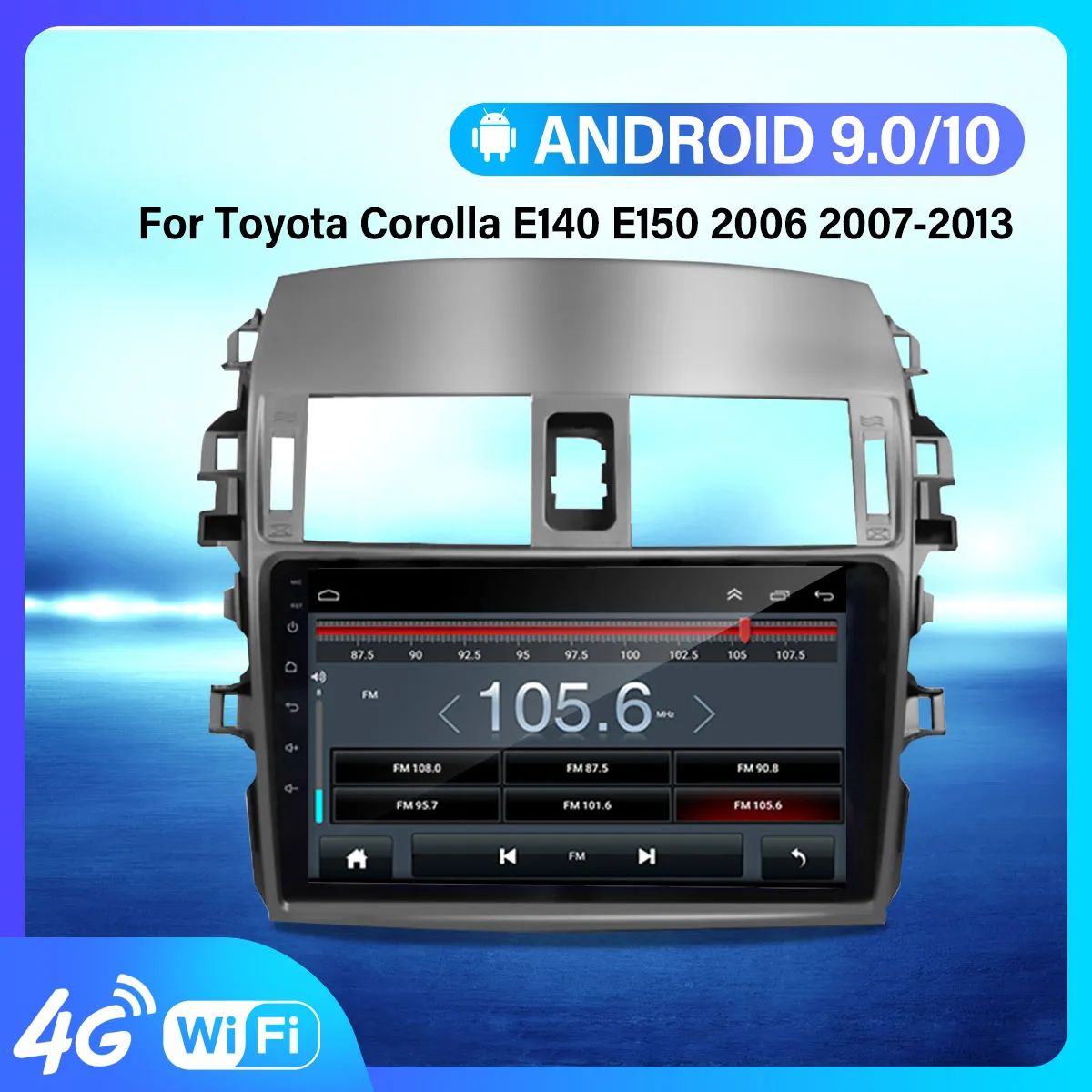 

Car Radio Android 10 Player For Toyota Corolla E140 E150 2006 2007-2013 Multimedia Video CarPlay 2din with 4G GPS Navigation