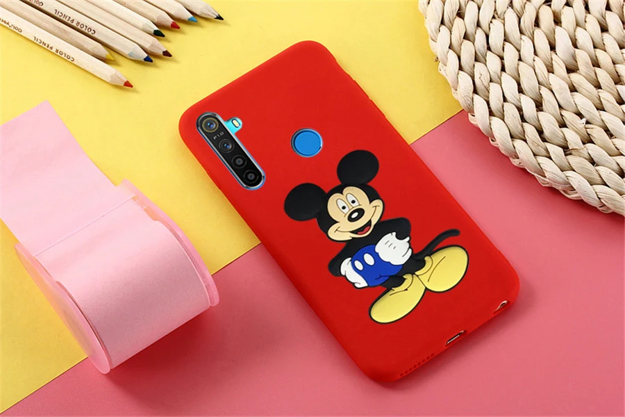 3D чехол с мультяшной мышкой для OPPO Realme C1 C2 Q X Lite 1 3 5 Pro мягкий из ТПУ Reno 2 Z 5G 10X Zoom