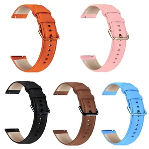 20mm Genuine Leather Band For Huami Amazfit Bip U Pro GTS 2 Mini GTR 42mm Strap Watchband For Samsung Galaxy Active 2 Bracelet