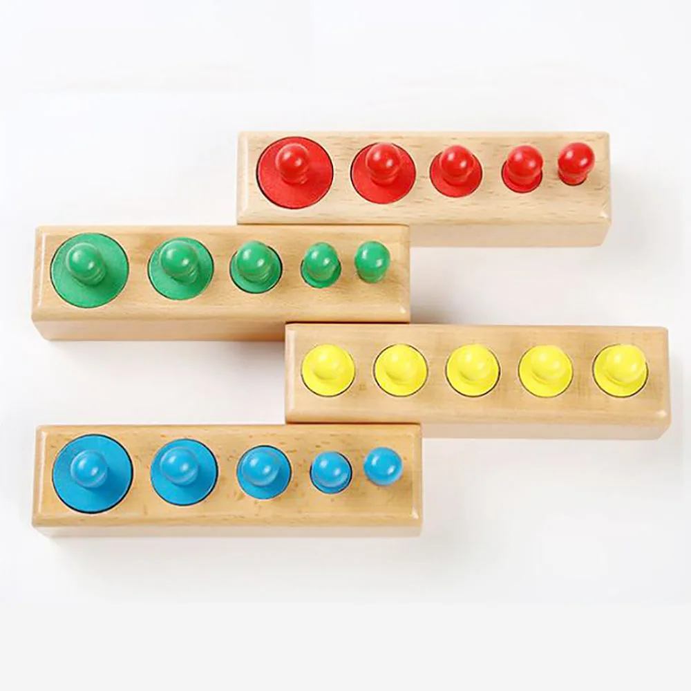 

Baby Wooden Cylinder Socket Puzzles Toy Montessori Socket Puzzles Set Math Brain Teaser Toys Kid Development Practice Senses Toy