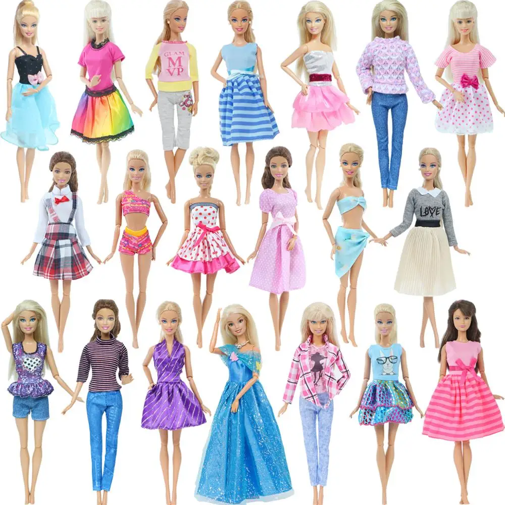 Wholesale Random 10 Sets Clothings Dolls Accessories for Barbie Doll Clothes Toy Outfit Blouses Shirt Pants Trousers Skirt Dress | Игрушки и