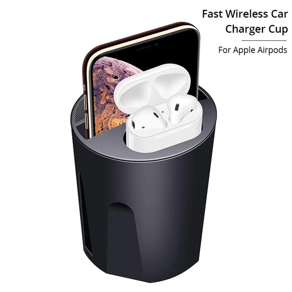 

Быстрое беспроводное автомобильное зарядное устройство для iPhone XsMax/Xr/8, автомобильное зарядное устройство для Apple Airpods Qi, беспроводное заряд...