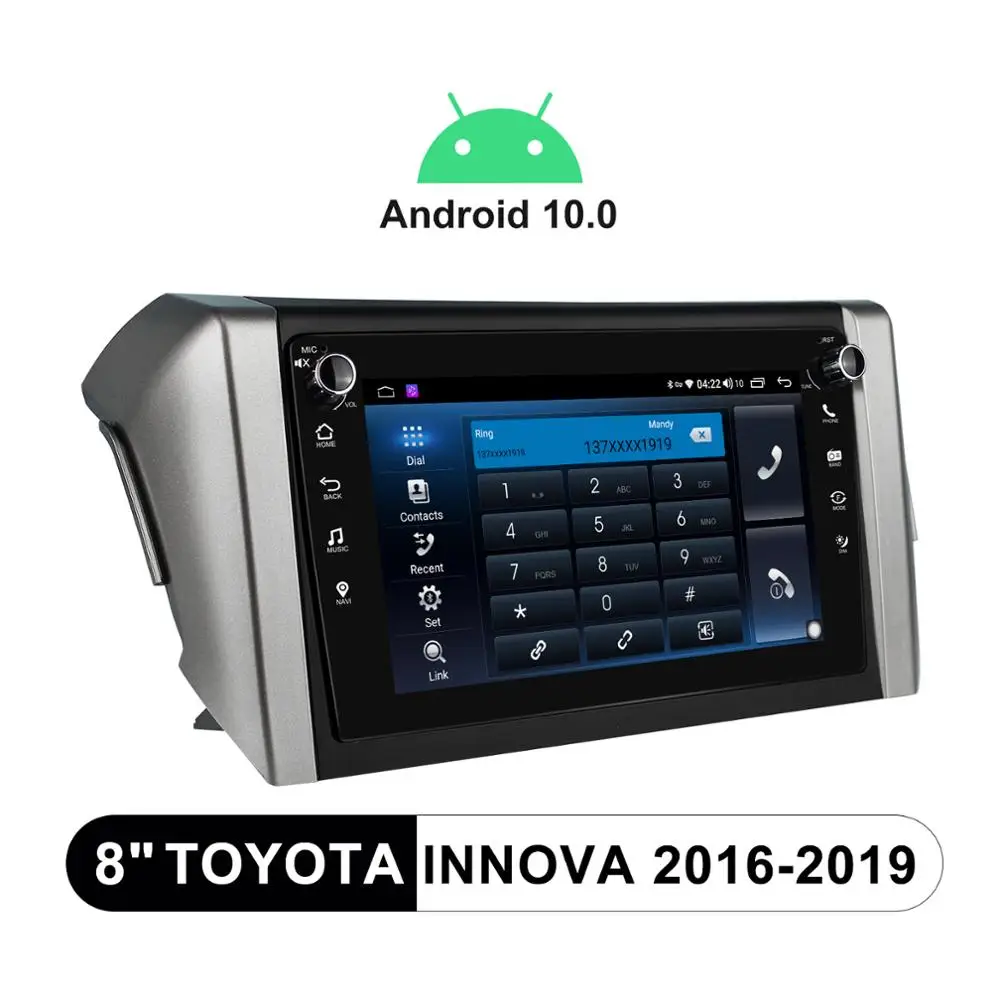 구매 라디오 Pantalla 1 Din With Screen 8 인치 안드로이드 10 헤드 유닛 멀티미디어, 도요타 이노바 2016 2019 무선 카레이 안드로이드 오토