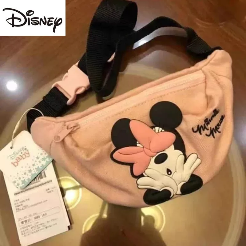 

2021 New Disney Canvas Cartoon Lady Messenger Bag Mickey Mouse Zipper Luxury Ladies Fashion Waist Bag Children's Birthday Gift