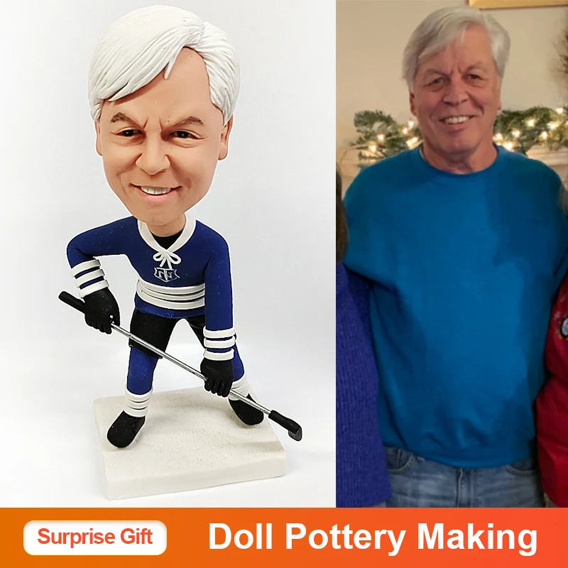 

20cm Height custom handmade real doll ski sports with costume props Creative Polymer Clay Real-man Figures Personalized doll