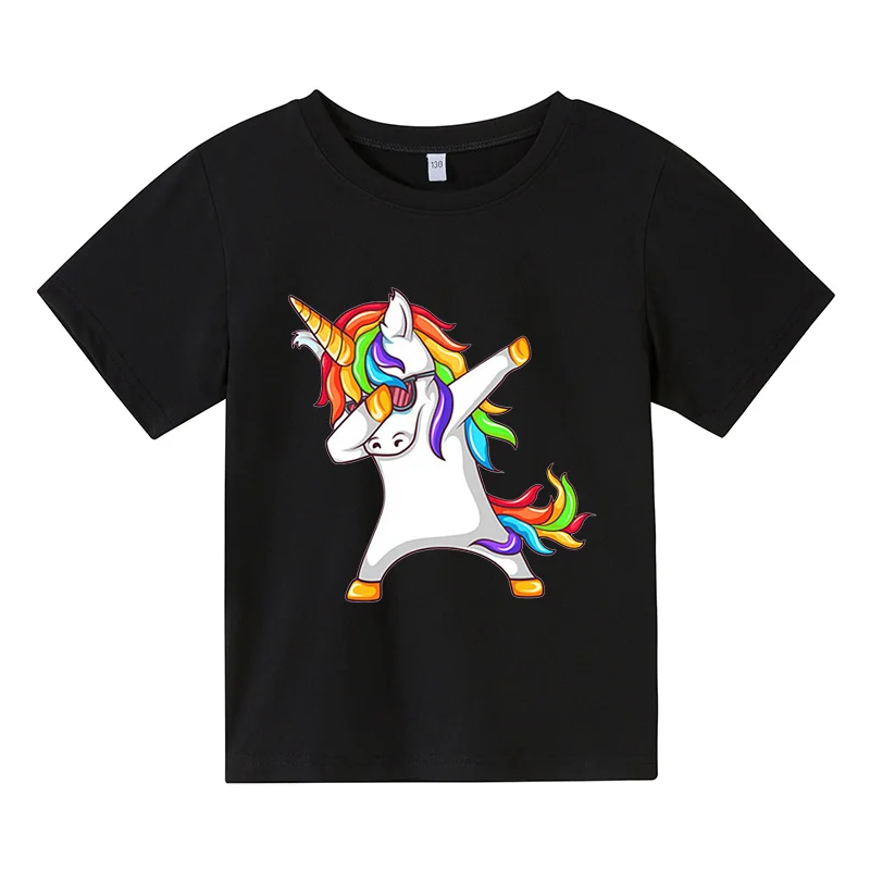 

Children's T-Shirt Girl Boy Cosplay Costumes Kid Shirt Baby Clothing Toddler Unicorn Party Tee Tops Hip hop short sleeve t shirt