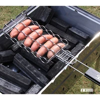 Metal Mesh Grilling Basket Barbecue Sausage Grilling Rack Net Picnic Camping BBQ Net Home Kitchen Barbecue Grilling Accessories